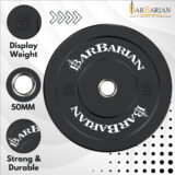 Barbarian Olympic Bumper Plates 50kg Set (25kg x 2) | Durable Rubber | 50mm Diameter For Home & Strength Training